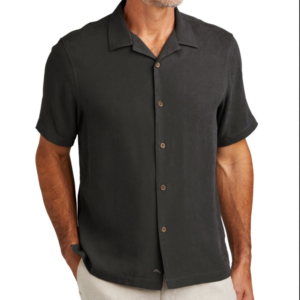 Tommy Bahama men’s black button down shirt